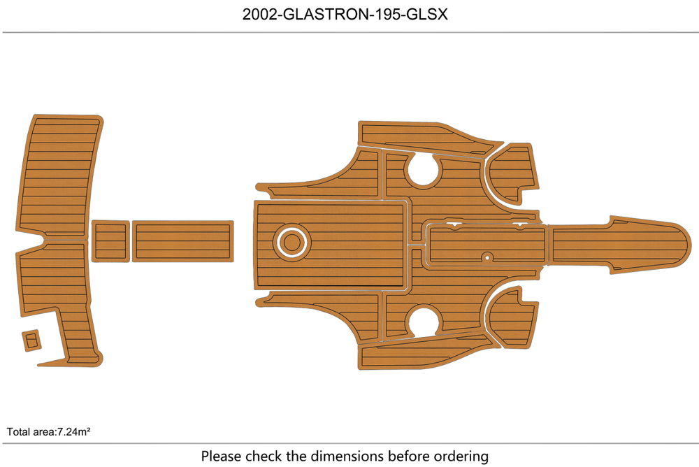 2002-2013 GLASTRON 195 GLSX Cockpit Swim platform 1/4"6mm EVA foam floor