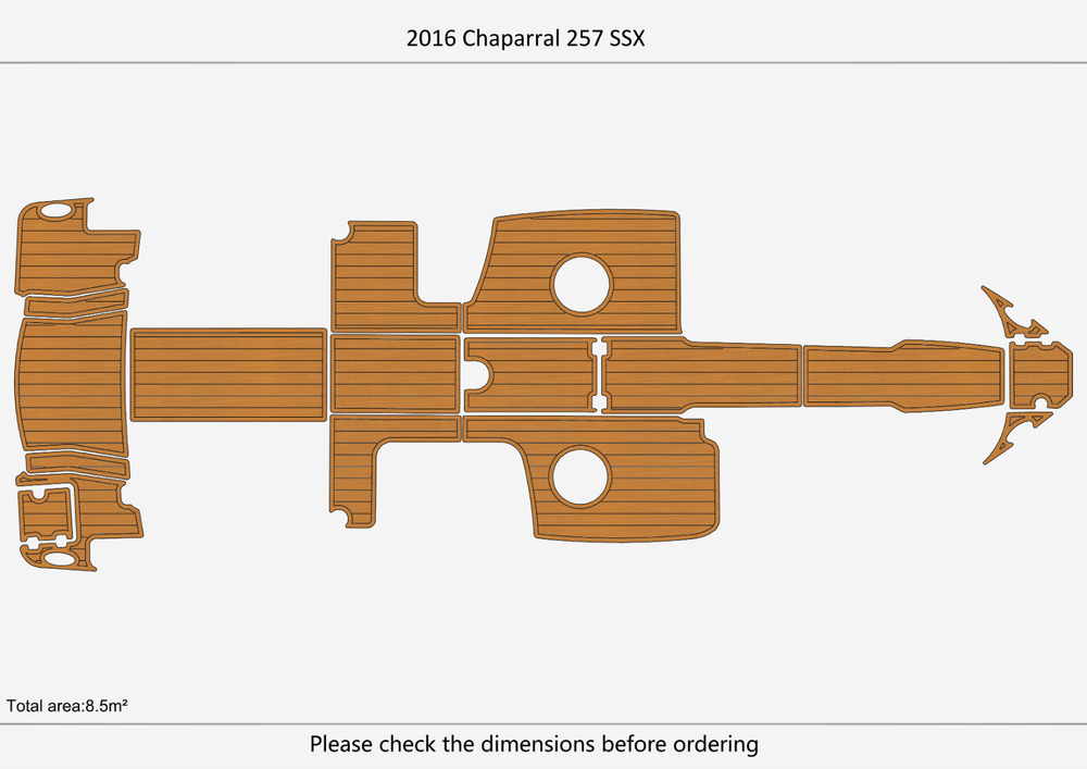 2013-2020 Chaparral 257 SSX Cockpit Swim platform bow 1/4"6mm EVA foam mat floor