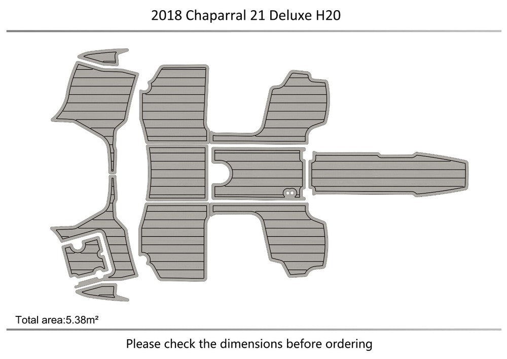 2018Chaparral H20 21 Deluxe cockpit & Swim Platform Pads 1/4" 6mm EVA floor