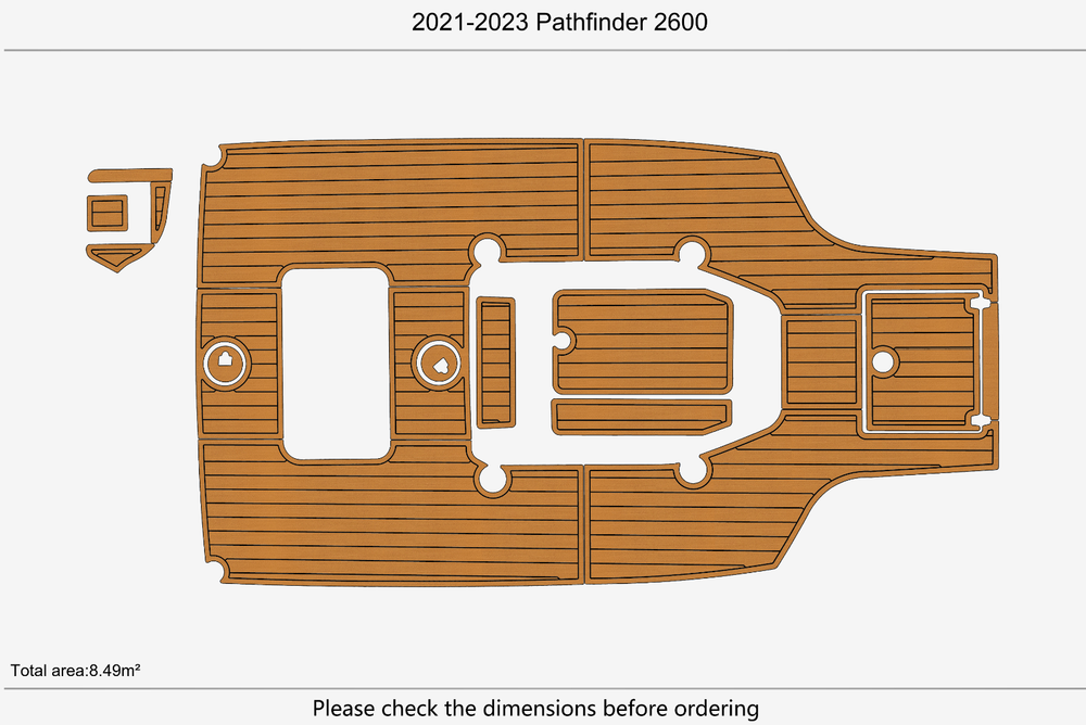 2021-2023 Pathfinder 2600 Anti-slip mat Custom EVA faux teak marine flooring