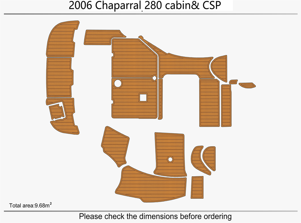 2006 Chaparral 280 cabin& CSP Cockpit Swim Platform 1/4"6mm EVA floor