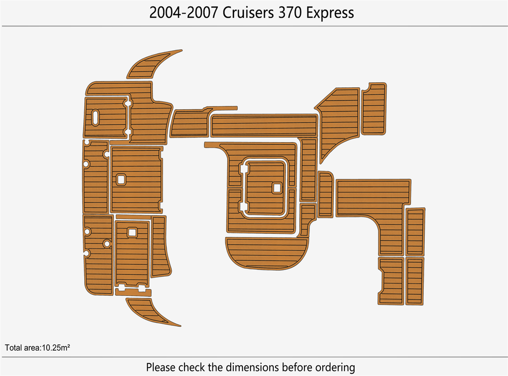 2004-2007 Cruisers 370 Express Marine 1/4"6mm EVA carpet Foam mat faux floor