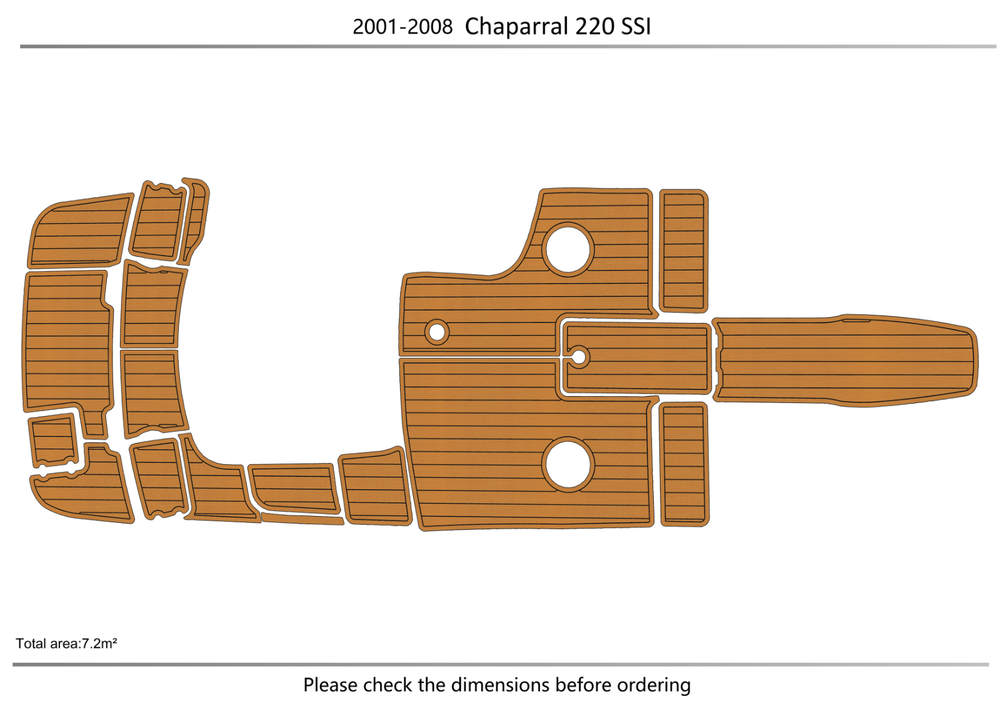 2001-2008 Chaparral 220 SSI Anti-slip mat Custom EVA teak marine deck flooring