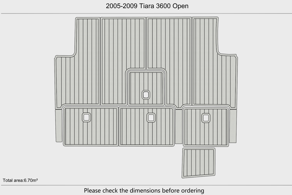 2005-2009 Tiara 3600 Open Cockpit 1/4"6mm EVA Foam faux mat floor