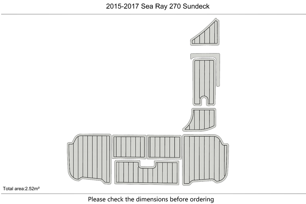 2015-2017 Sea Ray 270 SDX Swim platform 1/4"6mm EVA foam faux teak mat floor