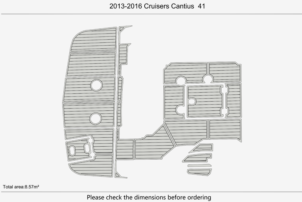2013-2016 Cruisers 41 Cantiu Cockpit Swim platform 1/4"6mm EVA Foam carpet floor