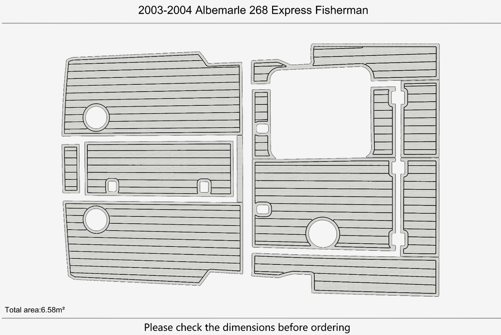 2003-2004 Albemarle 268 Express Fisherman Cockpit Pads 1/4" 6mm EVA deck floor