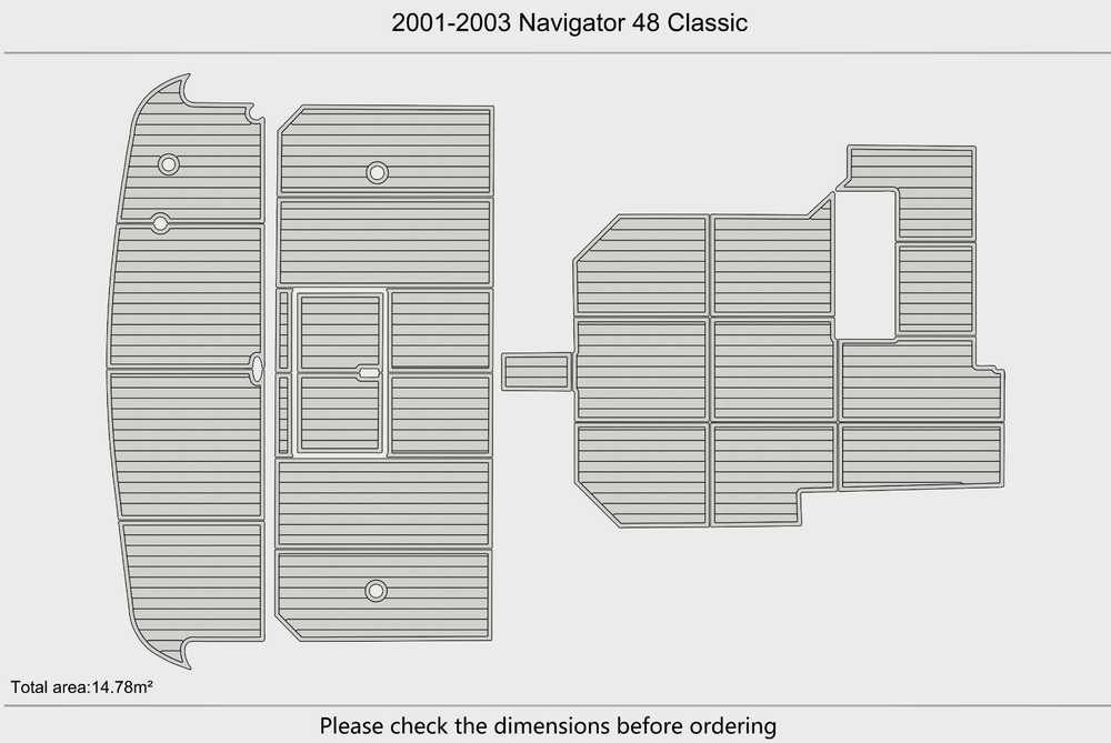 2001-2003 Navigator 48 Classic Cockpit Swim platform 1/4"6mm EVA Foam floor