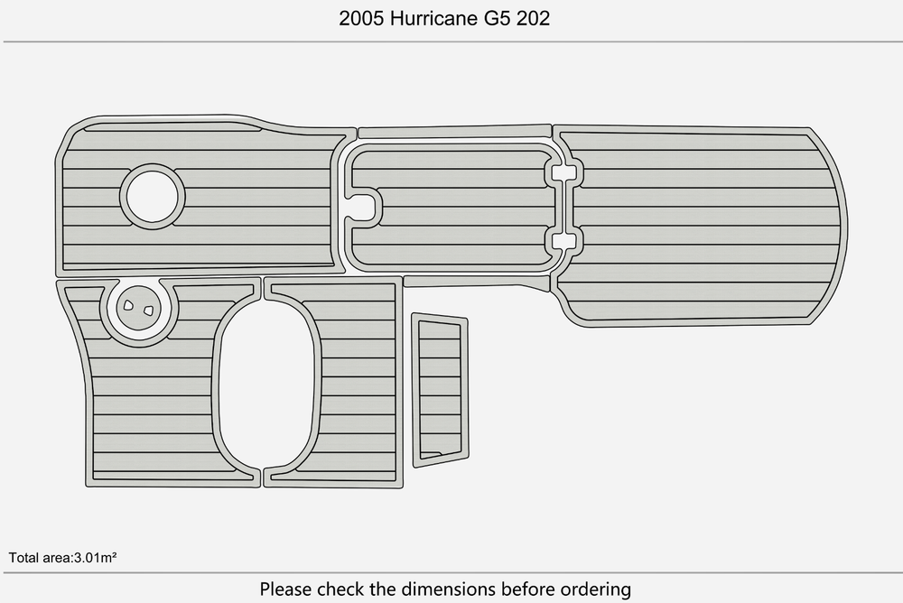 2005 Hurricane G5 202 Marine teak deck EVA Foam Boat flooring