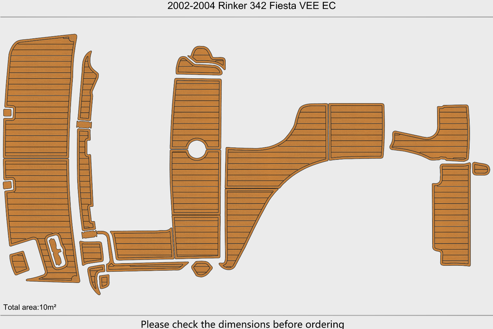 2002-2004 Rinker 342 Fiesta VEE EC Cockpit Swim platform 1/4"6mm EVA foam floor
