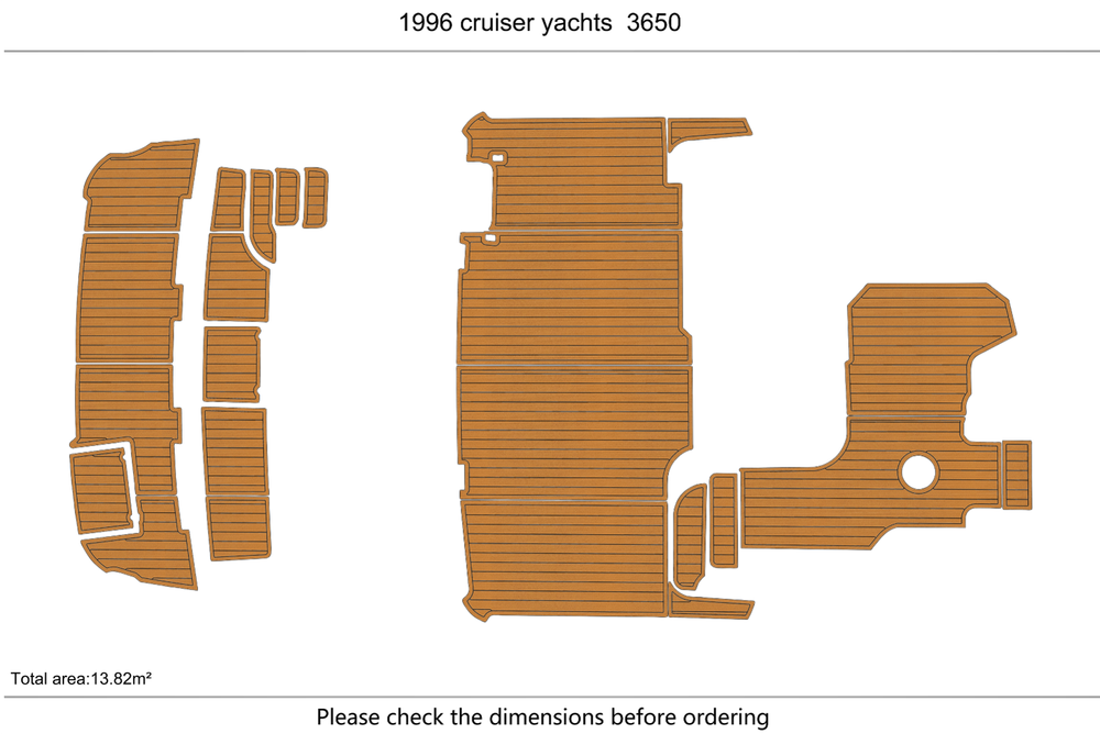 1995-1999 cruiser yachts 3650 Cockpit Swim platform 1/4"6mm EVA foam floor