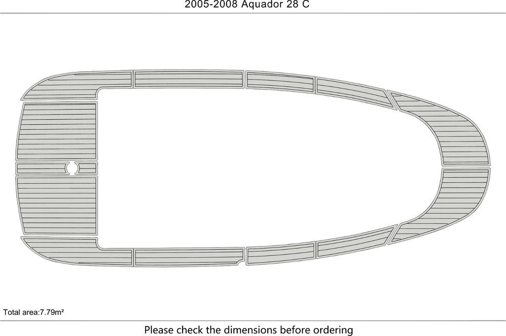 2005-2008 Aquador 28 C Cockpit 1/4" 6mm EVA Teak deck floor