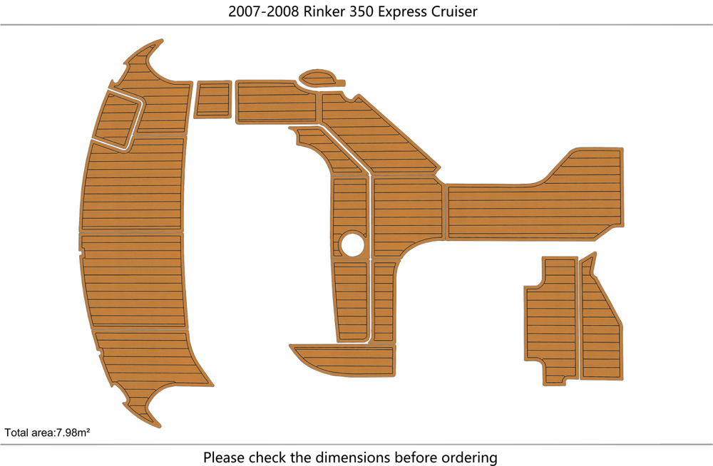 2007-2008 Rinker 350 Express Cruise Cockpit Swim platform 1/4"6mm EVA foamfloor
