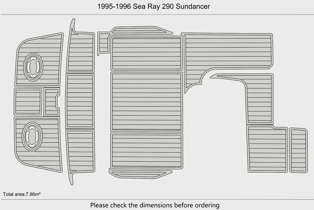 1995-1996 Sea Ray 290 Sundancer Cockpit Swim platform 1/4"6mm EVA Foam mat floor