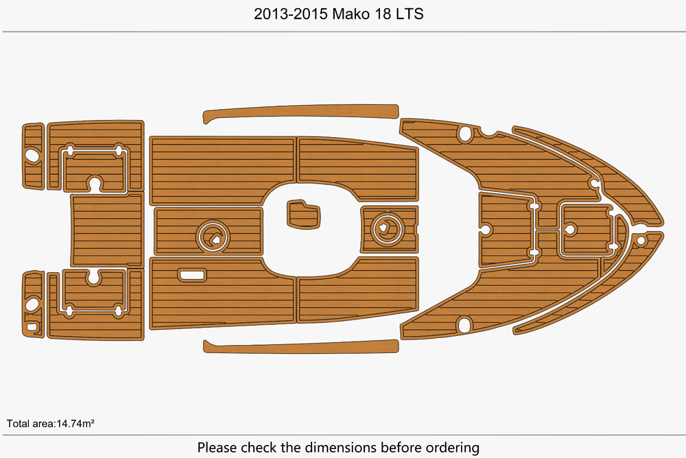 2013-2015 Mako 18 LTS Deck Anti-slip mat Custom EVA faux teak marine flooring