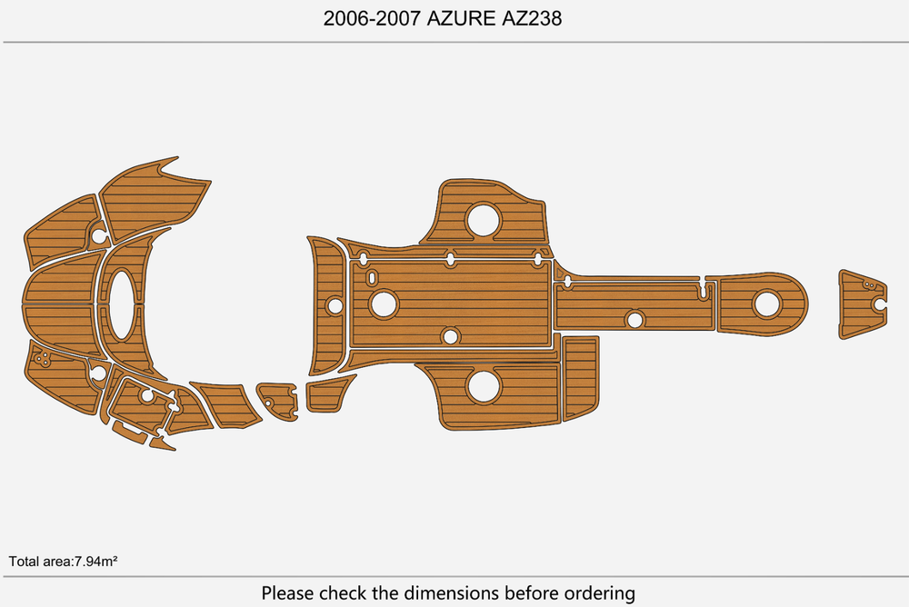 2006-2007 Azure AZ238 Cockpit Swim platform bow 1/4"6mm EVA foam floor