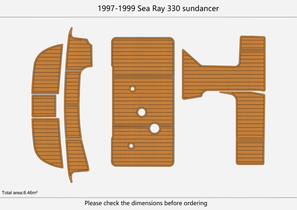 1997-1999 Sea Ray 330 sundancer Cockpit Swim platform 1/4"6mm EVA foam mat floor