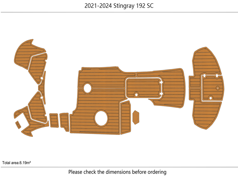 2021-2024 Stingray 192 SC Cockpit Swim platform bow 1/4"6mm EVA foam faux floor