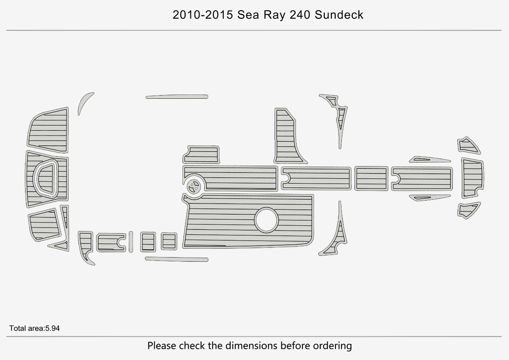 2010-2015 sea ray 240 sundeck Cockpit Swim platform 1/4"6mm EVA Foam floor