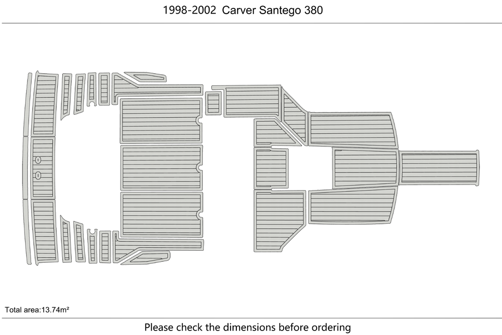 1998-2002 Carver 380 Santego Cockpit Swim platform 1/4"6mm EVA Foam floor