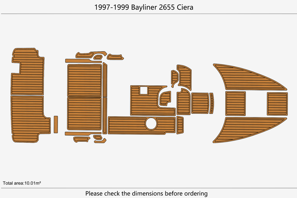 1997-1999 Bayliner 2655 Ciera Cockpit Swim platform 1/4"6mm EVA foam faux floor