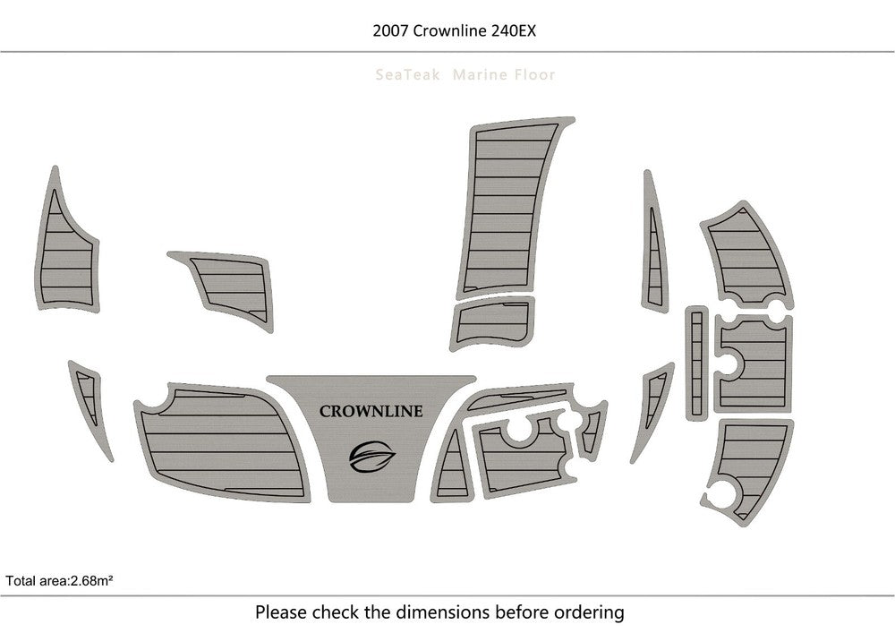 2007 Crownline 240EX Swim Platform 1/4" 6mm EVA Foam FAUX teak marine floor