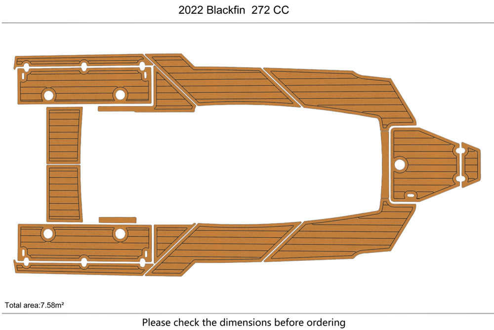 2018-2022 Blackfin 272 CC Cockpit 1/4” 6mm EVAFoam Faux teak floor
