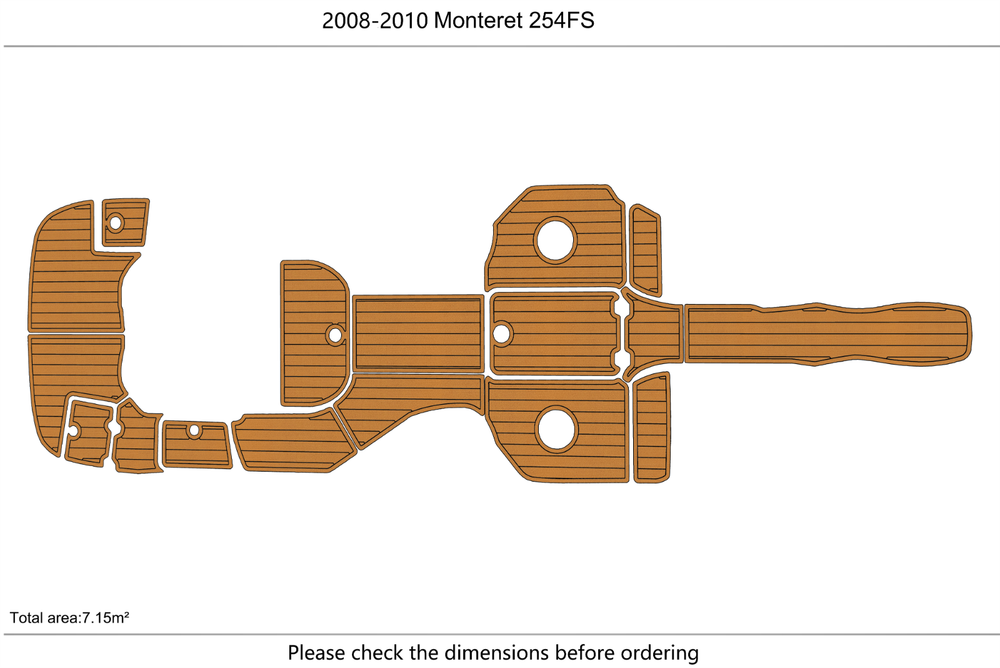 2008-2010 MONTEREY 254 FS Cockpit Swim platform 1/4"6mm EVA Foam faux mat floor