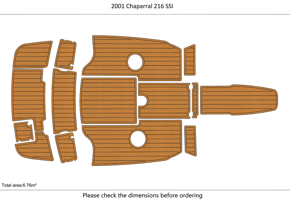 2000-2003 Chaparral 216 SSI Cockpit Swim platform 1/4"6mm EVA foam floor