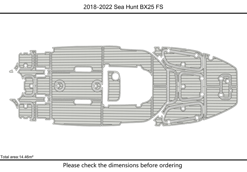 2018-2022 SEA HUNT BX25 FS Cockpit bow 1/4"6mm EVA Foam floor