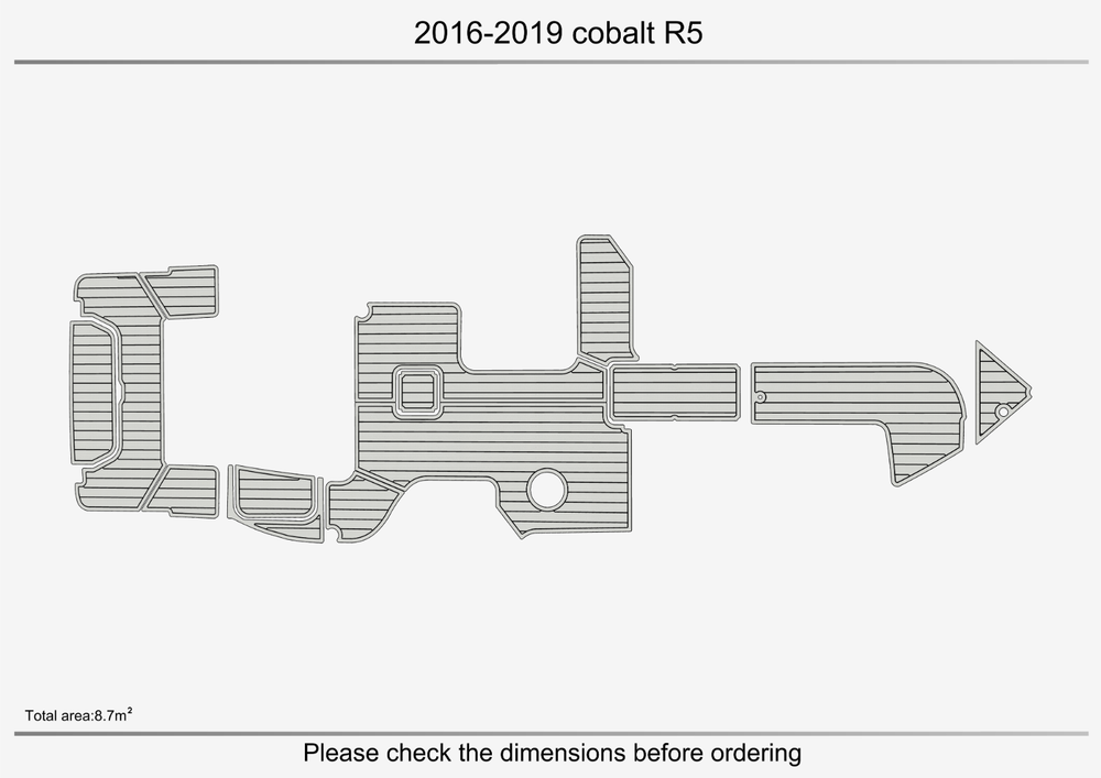 2016-2019 cobalt R5 Cockpit Swim platform 1/4" 6mm EVA faux faom teak mat floor