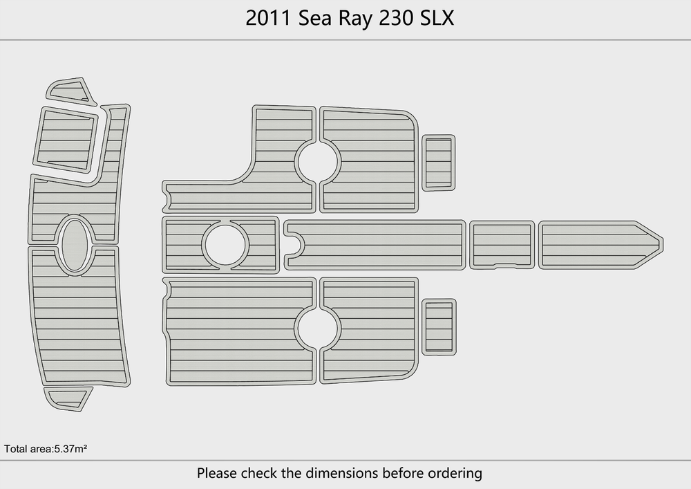 2011 Sea Ray 230 SLX Cockpit Swim platform 1/4"6mm EVA foam faux mat floor