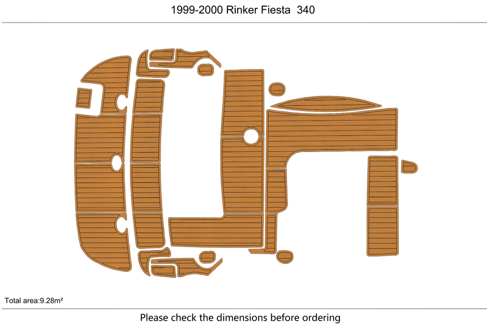 1999-2000 Rinker Fiesta 340 Marine teak deck seadek EVA Foam Boat flooring