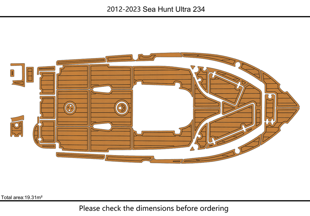 2020-2021 SEA HUNT 234 Ultra CC Cockpit Swim platform bow 1/4"6mm EVA Foam floor