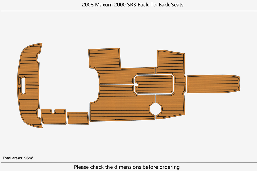 2008 Maxum 2000 SR3 Anti-slip mat Custom EVA faux teak marine deck flooring