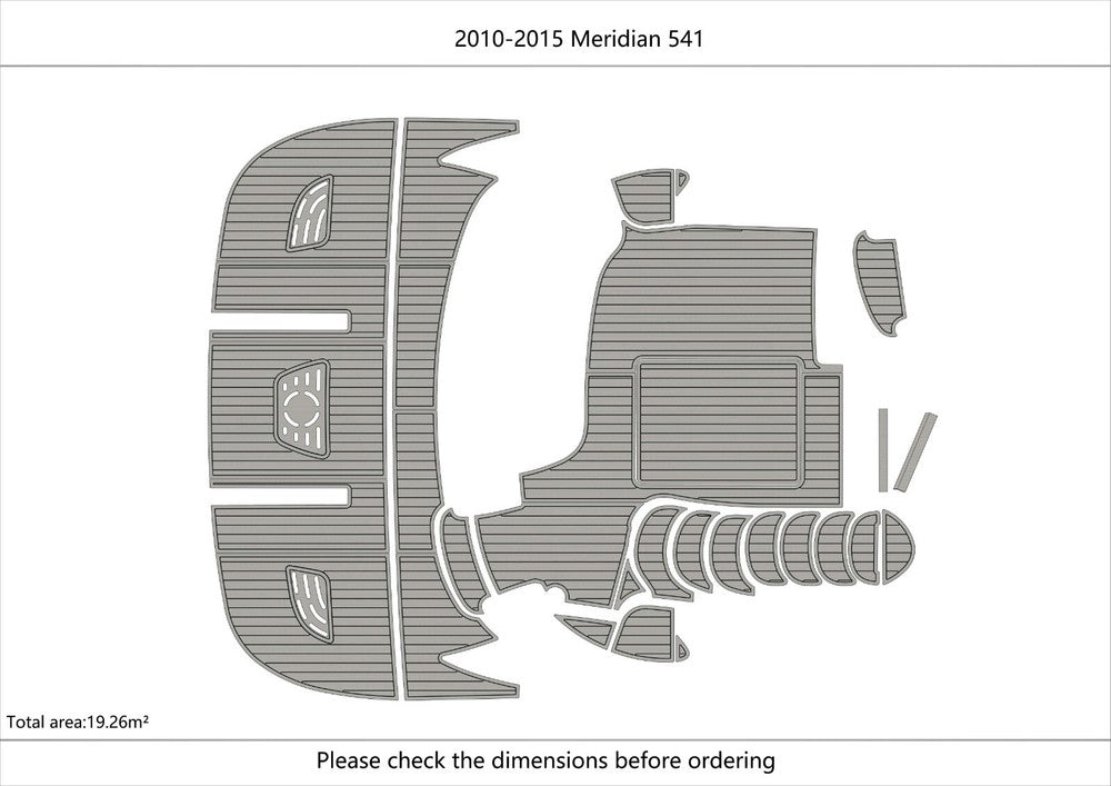 2010-2015 Meridian 541 Cockpit Swim platform 1/4" 6mm EVA Foam teak floor
