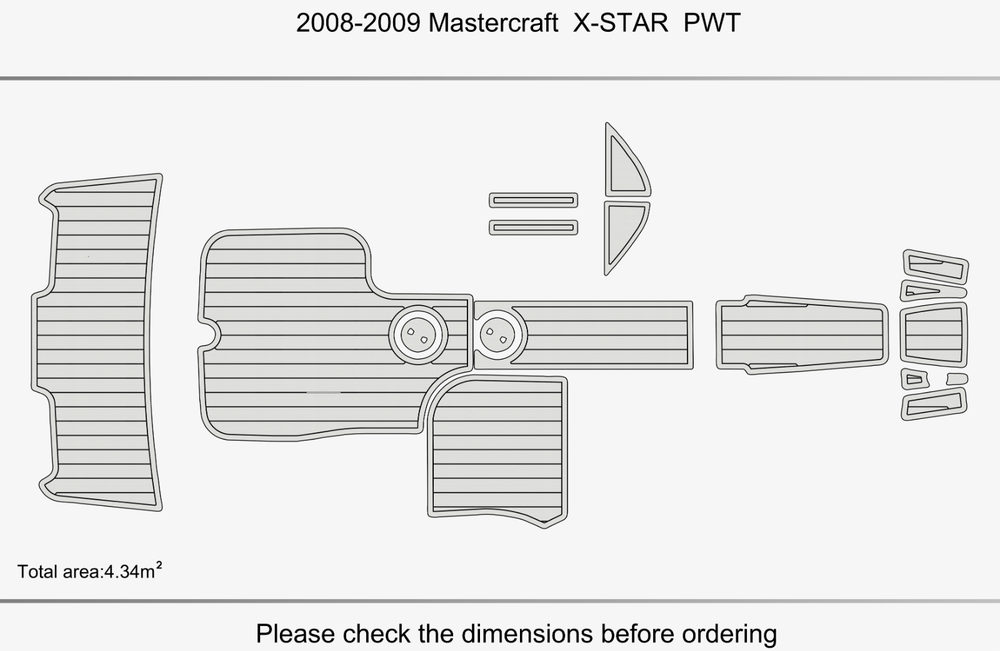 2007-2011 Mastercraft X STAR PWT Anti-slip mat Custom EVA faux teak flooring
