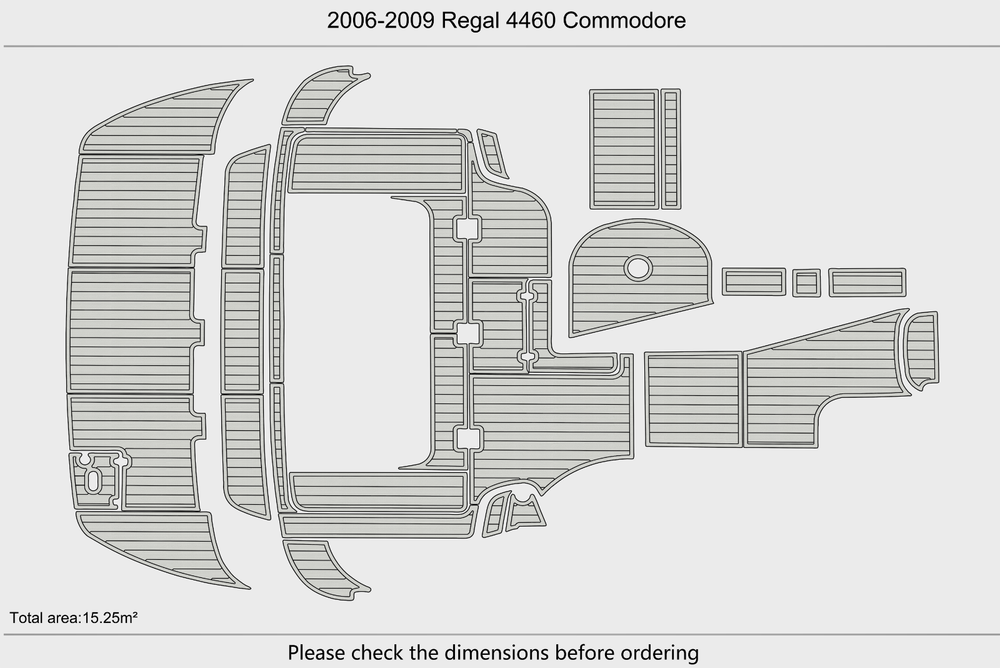 2006-2009 Regal 4460 Commodore Cockpit Swim platform 1/4"6mm EVA foam Mat floor