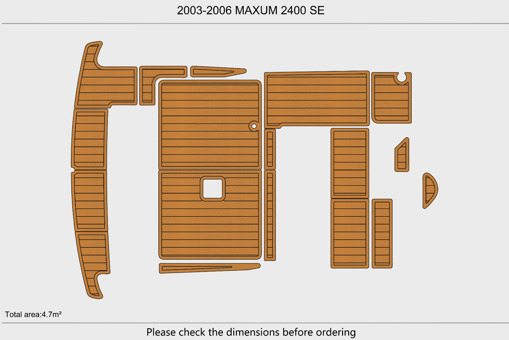 2003-2006 MAXUM 2400 SE Cockpit Swim platform 1/4"6mm EVA Foam floor