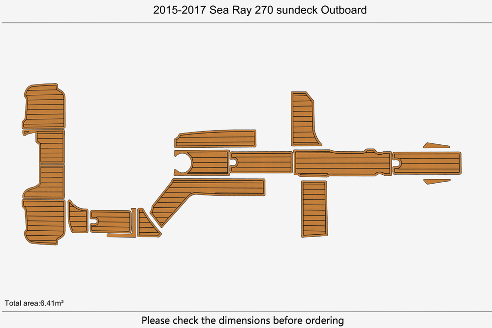 2015-2017 Sea Ray 270 sundeck Outboard Marine teak deck EVA Foam Boat flooring