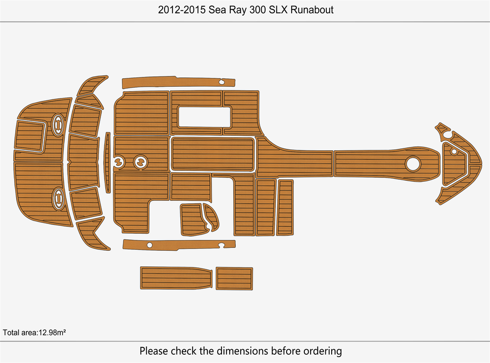 2012-2015 Sea Ray 300 SLX Runabout Marine teak deck EVA Foam Boat FUAX flooring