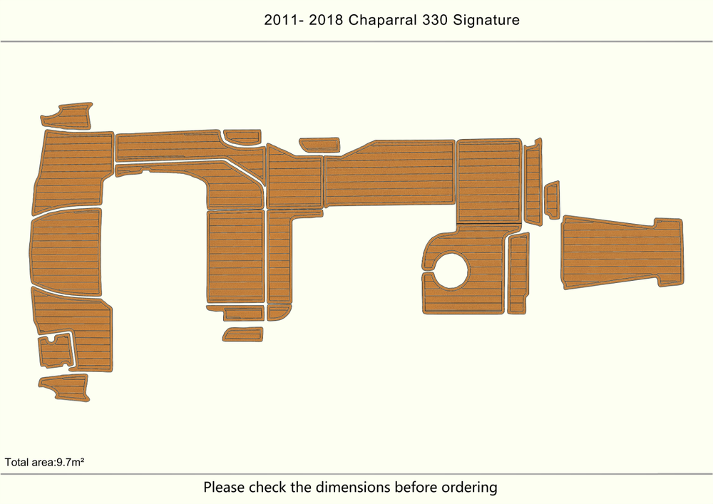 2012-2018 Chaparral 330 Signature Cockpit Swim platform 1/4"6mm EVA foam floor
