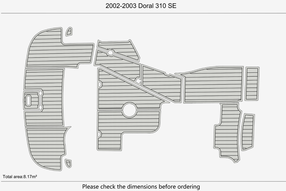2002-2003 Doral 310 Cockpit Swim platform 1/4"6mm EVA Foam carpet marine floor