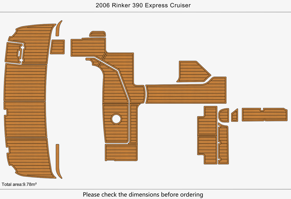 2006 Rinker 390 Express Cruiser Marine teak deck seadek EVA Foam Boat flooring