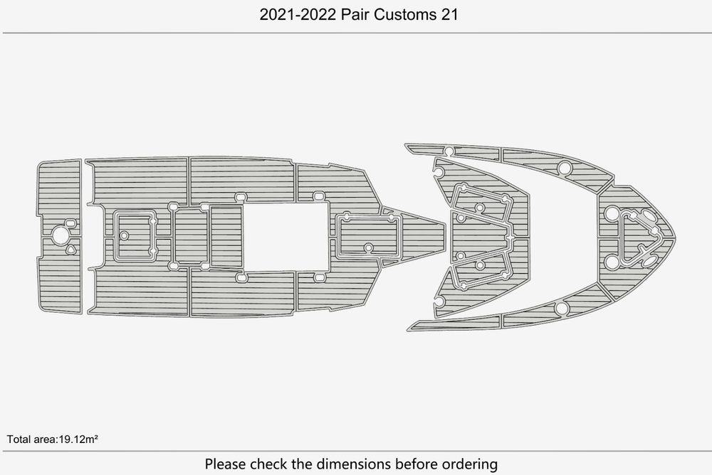2021-2022 Pair Customs 21 Anti-slip mat Custom EVA faux teak marine flooring