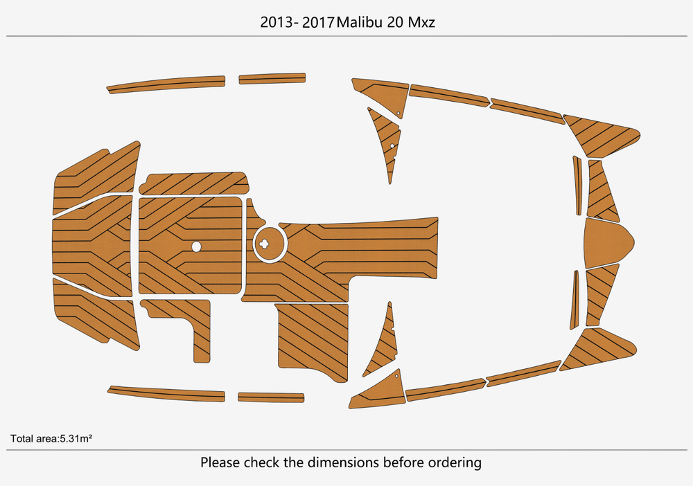 2013-2017 MALIBU 20 mxz Cockpit Swim platform bow 1/4"6mm EVA Foam faux floor