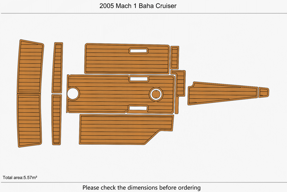 2005 Mach 1 Baha Cruiser Anti-slip mat Custom EVA faux teak marine flooring