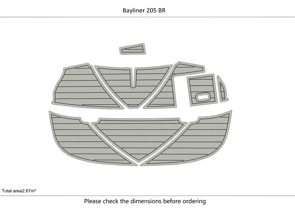 2003-2006 Bayliner 205 BR Swim platform 1/4"6mm EVA foam faux floor