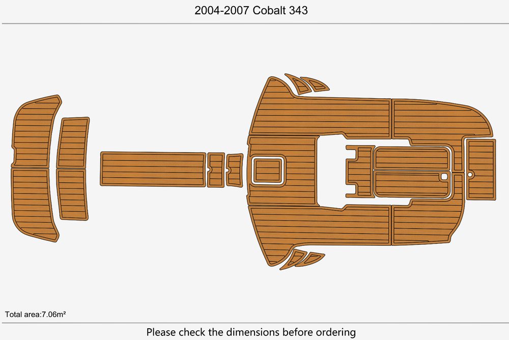 2004-2007 Cobalt 343 Cockpit Swim platform f1/4" 6mm EVA Teak floor