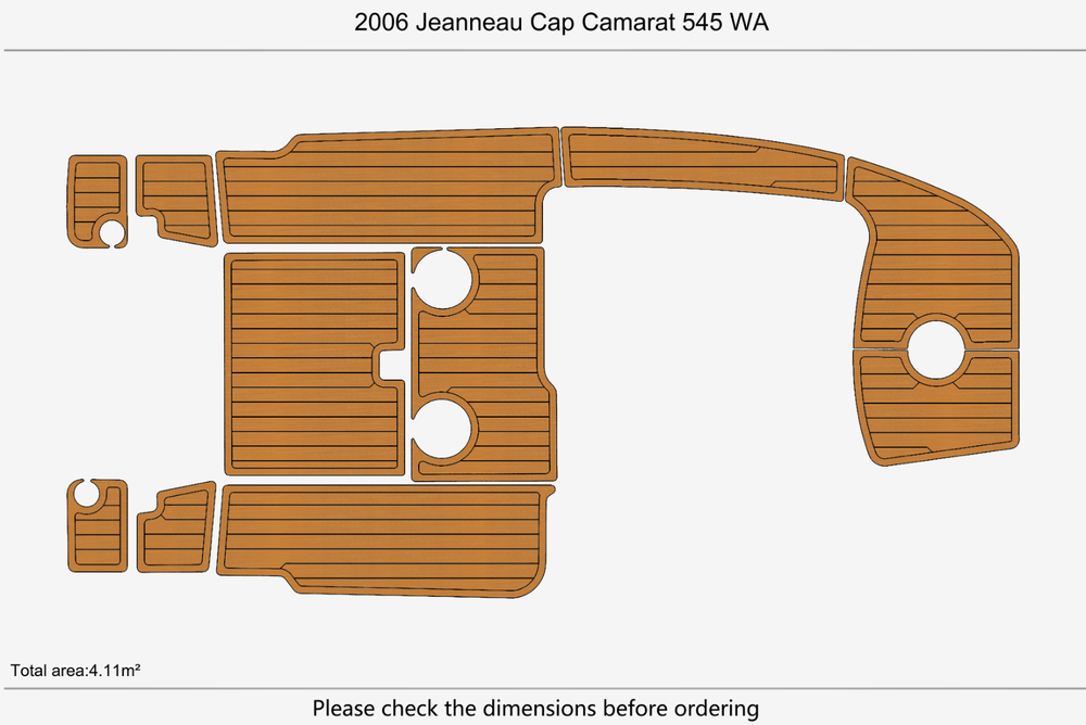 2006 Jeanneau Cap Camarat 545 WA Marine teak deck EVA Foam Boat flooring